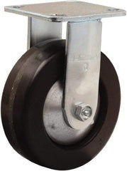 Hamilton - 6" Diam x 2" Wide x 7-1/2" OAH Top Plate Mount Rigid Caster - Phenolic, 900 Lb Capacity, Straight Roller Bearing, 4 x 4-1/2" Plate - Apex Tool & Supply
