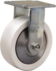 Hamilton - 6" Diam x 2" Wide x 7-1/2" OAH Top Plate Mount Rigid Caster - Polyolefin, 750 Lb Capacity, Delrin Bearing, 4 x 4-1/2" Plate - Apex Tool & Supply