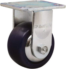 Hamilton - 4" Diam x 2" Wide x 5-5/8" OAH Top Plate Mount Rigid Caster - Polyurethane, 750 Lb Capacity, Straight Roller Bearing, 4 x 4-1/2" Plate - Apex Tool & Supply