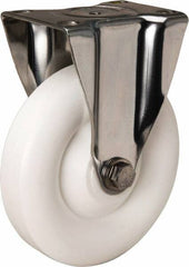 Hamilton - 5" Diam x 1-3/8" Wide x 6-1/4" OAH Top Plate Mount Rigid Caster - Polyolefin, 300 Lb Capacity, Plain Bore Bearing, 2-3/8 x 3-5/8" Plate - Apex Tool & Supply