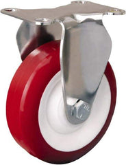 Hamilton - 4" Diam x 1-3/8" Wide x 5-1/8" OAH Top Plate Mount Rigid Caster - Polyurethane Mold on Polypropylene, 325 Lb Capacity, Delrin Bearing, 2-3/8 x 3-5/8" Plate - Apex Tool & Supply