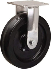 Hamilton - 8" Diam x 2" Wide x 9-1/2" OAH Top Plate Mount Rigid Caster - Phenolic, 800 Lb Capacity, Delrin Bearing, 3-3/4 x 4-1/2" Plate - Apex Tool & Supply