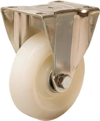 Hamilton - 4" Diam x 1-1/4" Wide x 5-1/8" OAH Top Plate Mount Rigid Caster - Nylon, 325 Lb Capacity, Plain Bore Bearing, 2-3/8 x 3-5/8" Plate - Apex Tool & Supply