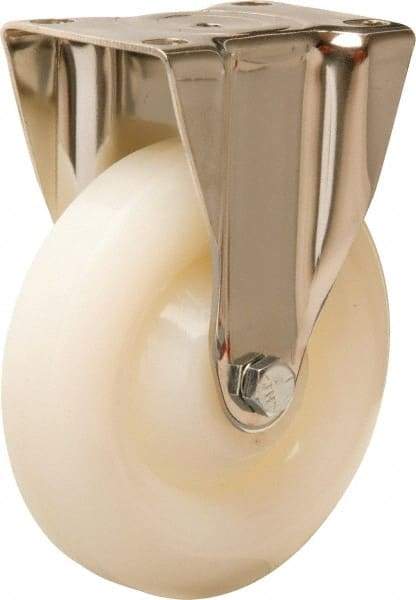 Hamilton - 5" Diam x 1-1/4" Wide x 6-1/4" OAH Top Plate Mount Rigid Caster - Nylon, 325 Lb Capacity, Plain Bore Bearing, 2-3/8 x 3-5/8" Plate - Apex Tool & Supply