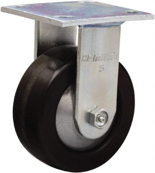 Hamilton - 5" Diam x 2" Wide x 6-1/2" OAH Top Plate Mount Rigid Caster - Phenolic, 1,000 Lb Capacity, Straight Roller Bearing, 4 x 4-1/2" Plate - Apex Tool & Supply