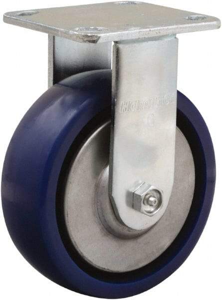 Hamilton - 6" Diam x 2" Wide x 7-1/2" OAH Top Plate Mount Rigid Caster - Polyurethane, 900 Lb Capacity, Sealed Precision Ball Bearing, 4 x 4-1/2" Plate - Apex Tool & Supply