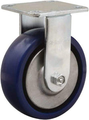 Hamilton - 6" Diam x 2" Wide x 7-1/2" OAH Top Plate Mount Rigid Caster - Polyurethane, 900 Lb Capacity, Sealed Precision Ball Bearing, 4 x 4-1/2" Plate - Apex Tool & Supply