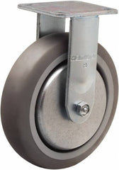 Hamilton - 8" Diam x 2" Wide x 9-1/2" OAH Top Plate Mount Rigid Caster - Rubber Mold on Polyolefin, 500 Lb Capacity, Straight Roller Bearing, 4 x 4-1/2" Plate - Apex Tool & Supply