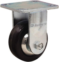 Hamilton - 4" Diam x 1-1/2" Wide x 5-5/8" OAH Top Plate Mount Rigid Caster - Phenolic, 600 Lb Capacity, Straight Roller Bearing, 4 x 4-1/2" Plate - Apex Tool & Supply