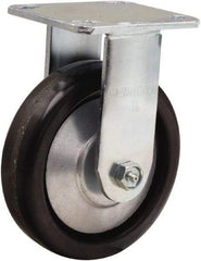 Hamilton - 6" Diam x 1-1/2" Wide x 7-1/2" OAH Top Plate Mount Rigid Caster - Phenolic, 800 Lb Capacity, Straight Roller Bearing, 4 x 4-1/2" Plate - Apex Tool & Supply