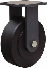 Hamilton - 6" Diam x 2" Wide x 7-1/2" OAH Top Plate Mount Rigid Caster - Nylon, 2,000 Lb Capacity, Sealed Precision Ball Bearing, 4 x 4-1/2" Plate - Apex Tool & Supply