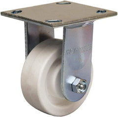 Hamilton - 4" Diam x 1-1/2" Wide x 5-5/8" OAH Top Plate Mount Rigid Caster - Polyolefin, 400 Lb Capacity, Delrin Bearing, 4 x 4-1/2" Plate - Apex Tool & Supply
