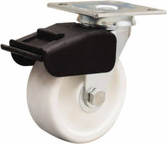 Hamilton - 5" Diam x 2" Wide x 6-1/2" OAH Top Plate Mount Swivel Caster - Polyolefin, 650 Lb Capacity, Delrin Bearing, 4 x 4-1/2" Plate - Apex Tool & Supply