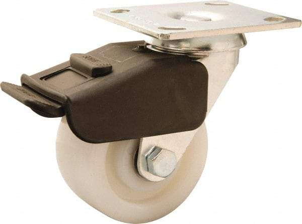 Hamilton - 4" Diam x 2" Wide x 5-5/8" OAH Top Plate Mount Swivel Caster - Nylon, 800 Lb Capacity, Precision Ball Bearing, 4 x 4-1/2" Plate - Apex Tool & Supply