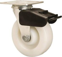 Hamilton - 6" Diam x 2" Wide x 7-1/2" OAH Top Plate Mount Swivel Caster - Nylon, 850 Lb Capacity, Precision Ball Bearing, 4 x 4-1/2" Plate - Apex Tool & Supply