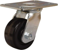 Hamilton - 4" Diam x 2" Wide x 5-5/8" OAH Top Plate Mount Swivel Caster - Phenolic, 800 Lb Capacity, Straight Roller Bearing, 4-1/2 x 6-1/4" Plate - Apex Tool & Supply