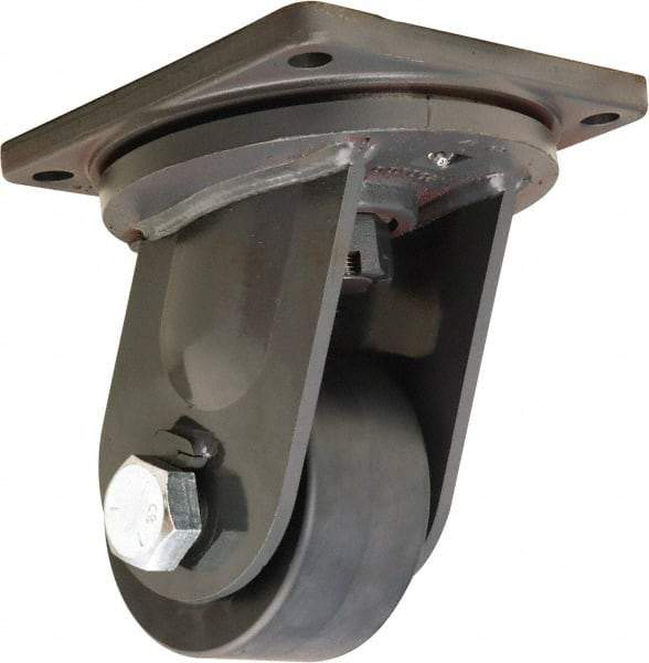 Hamilton - 6" Diam x 3" Wide x 10" OAH Top Plate Mount Swivel Caster - Nylon, 5,400 Lb Capacity, Precision Ball Bearing, 8-1/2 x 8-1/2" Plate - Apex Tool & Supply