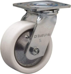 Hamilton - 5" Diam x 2" Wide x 6-1/2" OAH Top Plate Mount Swivel Caster - Polyolefin, 650 Lb Capacity, Delrin Bearing, 4 x 4-1/2" Plate - Apex Tool & Supply