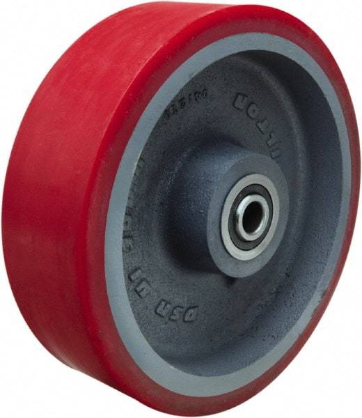 Hamilton - 10 Inch Diameter x 3 Inch Wide, Polyurethane on Cast Iron Caster Wheel - 3,600 Lb. Capacity, 3-1/4 Inch Hub Length, 3/4 Inch Axle Diameter, Precision Ball Bearing - Apex Tool & Supply
