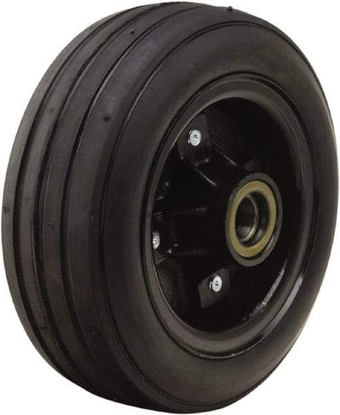Hamilton - 10 Inch Diameter x 4 Inch Wide, Rubber Caster Wheel - 1,000 Lb. Capacity, 4-1/4 Inch Hub Length, 1 Inch Axle Diameter, Tapered Roller Bearing - Apex Tool & Supply