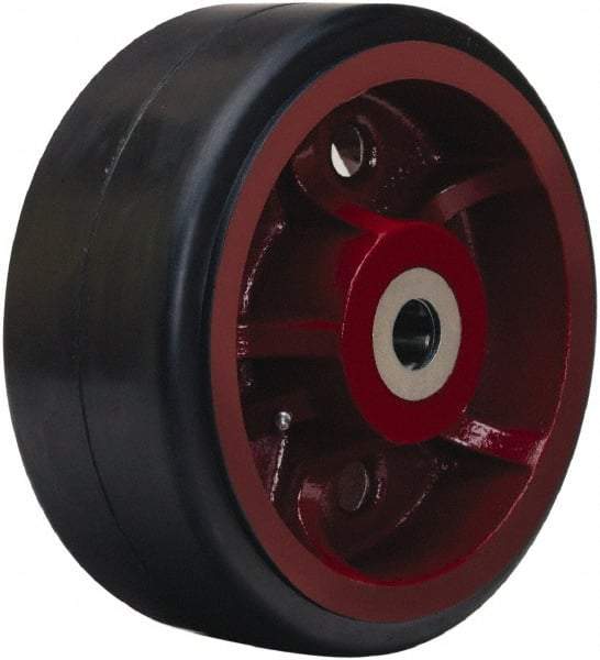 Hamilton - 14 Inch Diameter x 5 Inch Wide, Rubber on Cast Iron Caster Wheel - 2,300 Lb. Capacity, 5-1/4 Inch Hub Length, 1-1/2 Inch Axle Diameter, Straight Roller Bearing - Apex Tool & Supply
