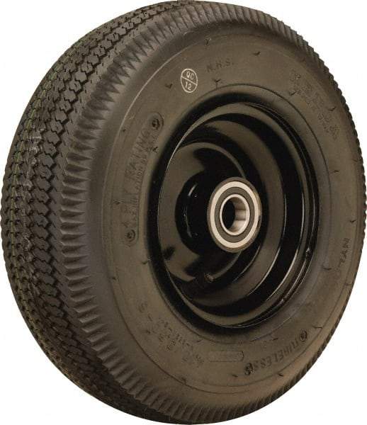 Hamilton - 12 Inch Diameter x 4-1/8 Inch Wide, Rubber Caster Wheel - 625 Lb. Capacity, 4-3/8 Inch Hub Length, 1 Inch Axle Diameter, Tapered Roller Bearing - Apex Tool & Supply