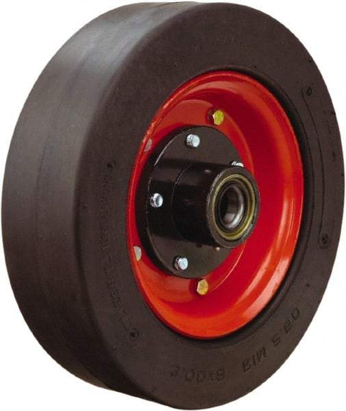 Hamilton - 14 Inch Diameter x 4 Inch Wide, Rubber Caster Wheel - 1,500 Lb. Capacity, 4-1/2 Inch Hub Length, 1-1/4 Inch Axle Diameter, Tapered Roller Bearing - Apex Tool & Supply