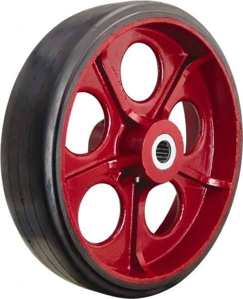 Hamilton - 18 Inch Diameter x 5 Inch Wide, Rubber on Cast Iron Caster Wheel - 2,800 Lb. Capacity, 5-1/4 Inch Hub Length, 1-3/4 Inch Axle Diameter, Straight Roller Bearing - Apex Tool & Supply
