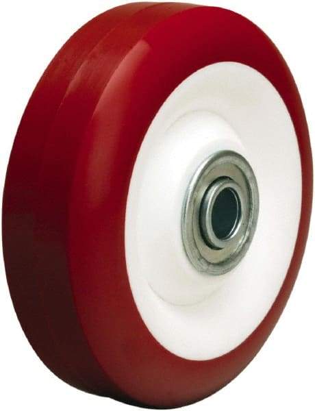 Hamilton - 4 Inch Diameter x 1-3/8 Inch Wide, Polyurethane on Polypropylene Caster Wheel - 400 Lb. Capacity, 1-1/2 Inch Hub Length, 1/2 Inch Axle Diameter, Delrin Bearing - Apex Tool & Supply