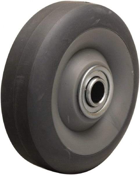 Hamilton - 4 Inch Diameter x 1-3/8 Inch Wide, Rubber on Thermoplastic Caster Wheel - 250 Lb. Capacity, 1-9/16 Inch Hub Length, 1/2 Inch Axle Diameter, Stainless Steel Ball Bearing - Apex Tool & Supply