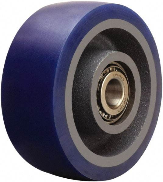 Hamilton - 5 Inch Diameter x 2 Inch Wide, Polyurethane on Cast Iron Caster Wheel - 840 Lb. Capacity, 2-1/4 Inch Hub Length, 3/4 Inch Axle Diameter, Tapered Roller Bearing - Apex Tool & Supply