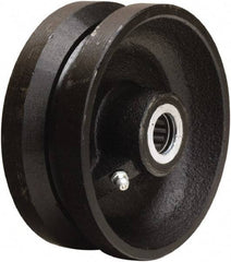 Hamilton - 5 Inch Diameter x 2 Inch Wide, Cast Iron Caster Wheel - 800 Lb. Capacity, 2-3/16 Inch Hub Length, 3/4 Inch Axle Diameter, Straight Roller Bearing - Apex Tool & Supply