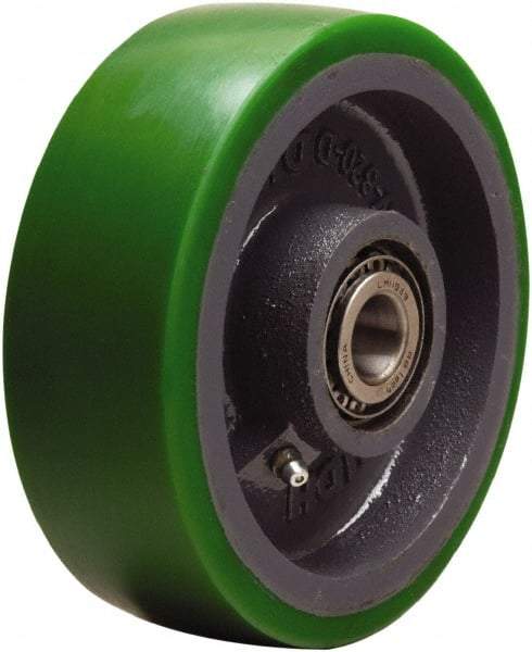 Hamilton - 6 Inch Diameter x 2 Inch Wide, Polyurethane on Cast Iron Caster Wheel - 1,200 Lb. Capacity, 2-1/4 Inch Hub Length, 3/4 Inch Axle Diameter, Tapered Roller Bearing - Apex Tool & Supply