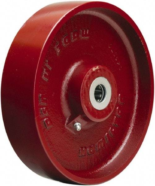 Hamilton - 8 Inch Diameter x 2 Inch Wide, Cast Iron Caster Wheel - 1,500 Lb. Capacity, 2-1/4 Inch Hub Length, 1 Inch Axle Diameter, Straight Roller Bearing - Apex Tool & Supply