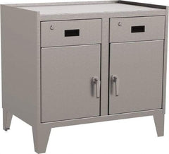 Jamco - 2 Shelf Locking Storage Cabinet - Stainless Steel, 36" Wide x 24" Deep x 34" High - Apex Tool & Supply