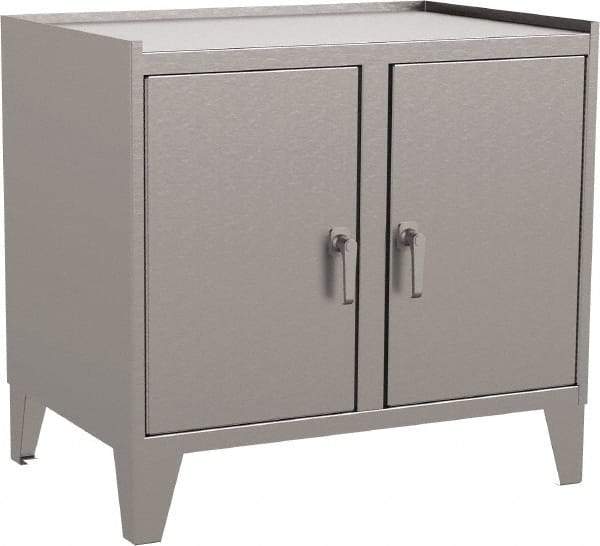 Jamco - 2 Shelf Locking Storage Cabinet - Stainless Steel, 36" Wide x 24" Deep x 34" High - Apex Tool & Supply