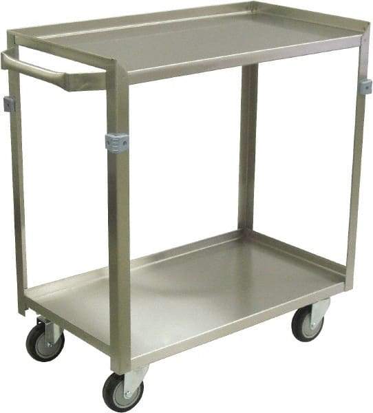 Jamco - 600 Lb Capacity, 24" Wide x 16" Long x 34" High Shelf Cart - 2 Shelf, Stainless Steel, 4 Swivel Casters - Apex Tool & Supply