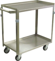Jamco - 600 Lb Capacity, 30" Wide x 16" Long x 34" High Shelf Cart - 2 Shelf, Stainless Steel, 4 Swivel Casters - Apex Tool & Supply