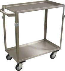 Jamco - 600 Lb Capacity, 30" Wide x 16" Long x 34" High Shelf Cart - 2 Shelf, Stainless Steel, 4 Swivel Casters - Apex Tool & Supply