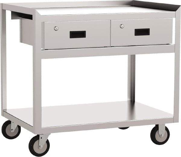 Jamco - 36" Wide x 35" High x 18" Deep, Mobile Work Stand - 1,200 Lb Capacity, 18" Shelf Clearance - Apex Tool & Supply