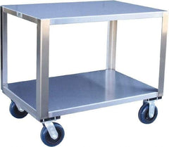Jamco - 1,800 Lb Capacity, 60" Wide x 30" Long x 31" High Transport Cart - 2 Shelf, Stainless Steel, 2 Rigid/2 Swivel Casters - Apex Tool & Supply