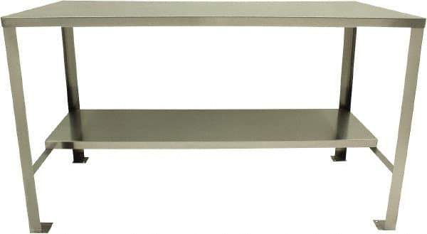 Jamco - 72 Wide x 30" Deep x 35" High, 14 Gauge Stainless Steel Workbench - 14 Gauge Stainless Steel Top, Angle Legs, Stainless - Apex Tool & Supply