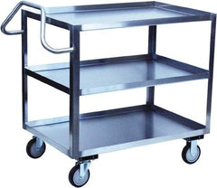 Jamco - 1,200 Lb Capacity, 24" Wide x 18" Long x 39" High Shelf Cart - 3 Shelf, Stainless Steel - Apex Tool & Supply