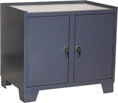 Jamco - 2 Shelf Locking Storage Cabinet - Steel, 36" Wide x 24" Deep x 33" High, Gray - Apex Tool & Supply