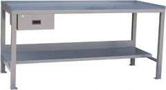 Jamco - 72 Wide x 30" Deep x 34" High, 12 Gauge Steel Heavy-Duty Workbench with Drawer - 12 Gauge Steel Top, Fixed Legs, Gray - Apex Tool & Supply