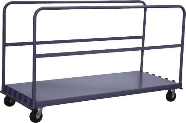 Jamco - 2,000 Lb Capacity Adjustable Sheet & Panel Truck - Steel Deck, 60" OAW, 9" Platform Height, Phenolic Casters - Apex Tool & Supply