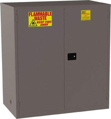 Jamco - 2 Door, 1 Shelf, Yellow Steel Double Wall Safety Cabinet for Flammable and Combustible Liquids - 65" High x 34" Wide x 59" Deep, Manual Closing Door, 3 Point Key Lock, 120 Gal Capacity - Apex Tool & Supply