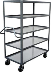 Jamco - 3,000 Lb Capacity, 5 Shelf, Steel Stock Truck - 24" Long x 60" Wide x 68" High, 6" Diam Phenolic Wheels - Apex Tool & Supply