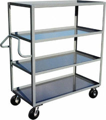 Jamco - 3,000 Lb Capacity, 4 Shelf, Steel Stock Truck - 24" Long x 36" Wide x 60" High, 6" Diam Phenolic Wheels - Apex Tool & Supply