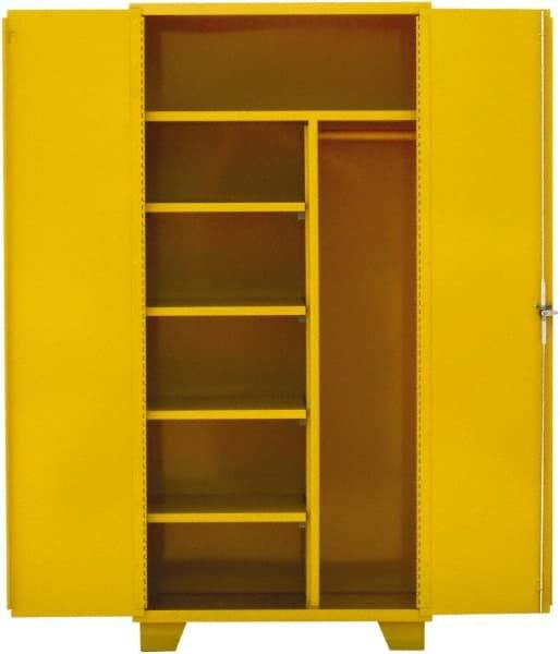 Jamco - 4 Shelf Locking Storage Cabinet - Steel, 36" Wide x 24" Deep x 78" High, Yellow - Apex Tool & Supply